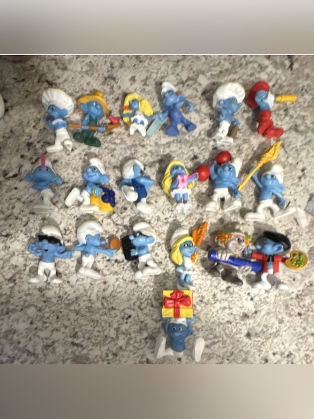 Peyo The Smurfs Smurfette Mixed Lot Small Plastic Figurine Set Blue White